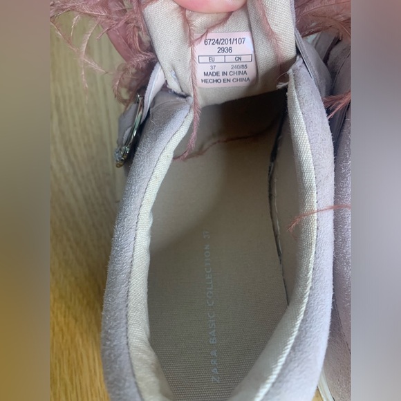 Zara Feathers Velvet Pink Shoes - Picture 12 of 12